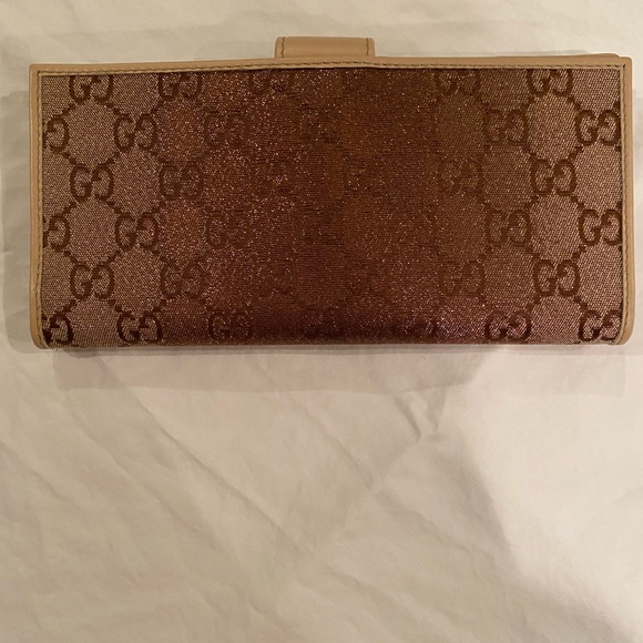 NWT Gucci Magenta/Tan Ombre Magnetic Clasp Wallet - Picture 2 of 10